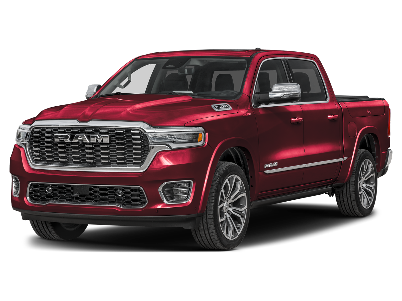 2025 RAM 1500 Tungsten in Delmonico Red Pearlcoat — front three-quarter view