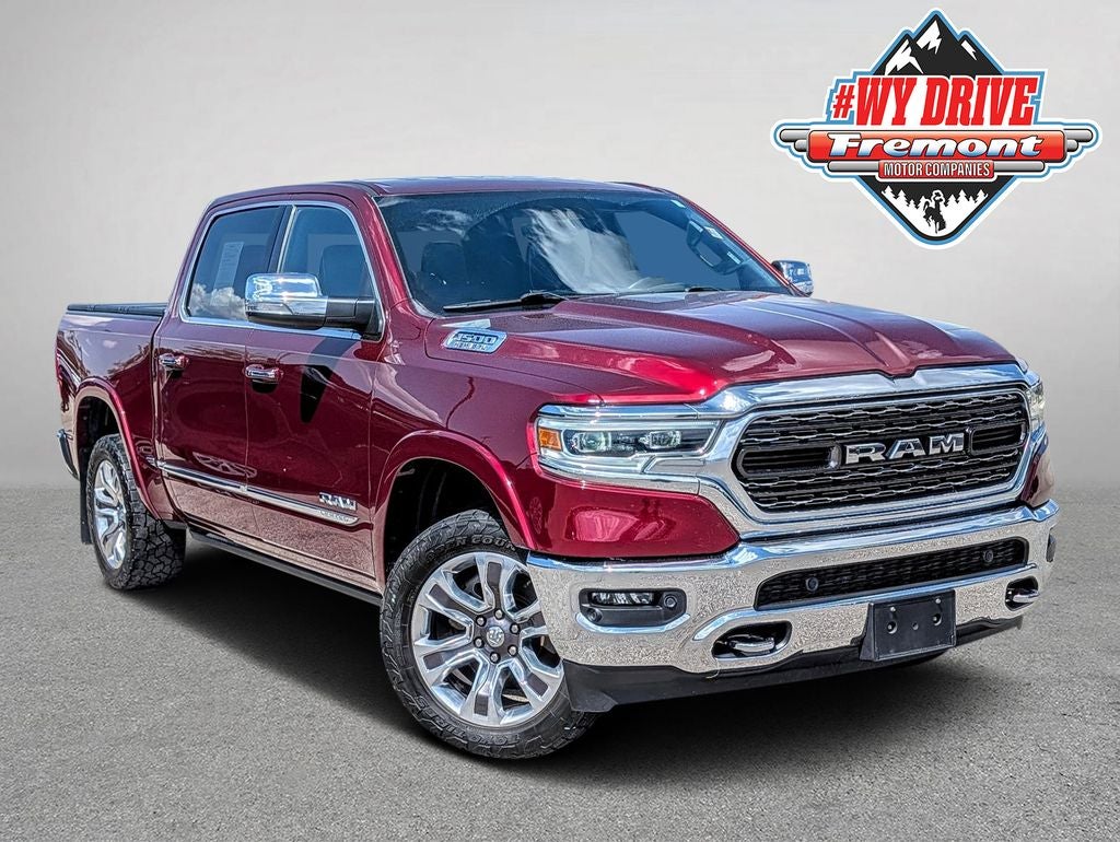 2022 RAM 1500 Limited in Delmonico Red Pearlcoat — front three-quarter view