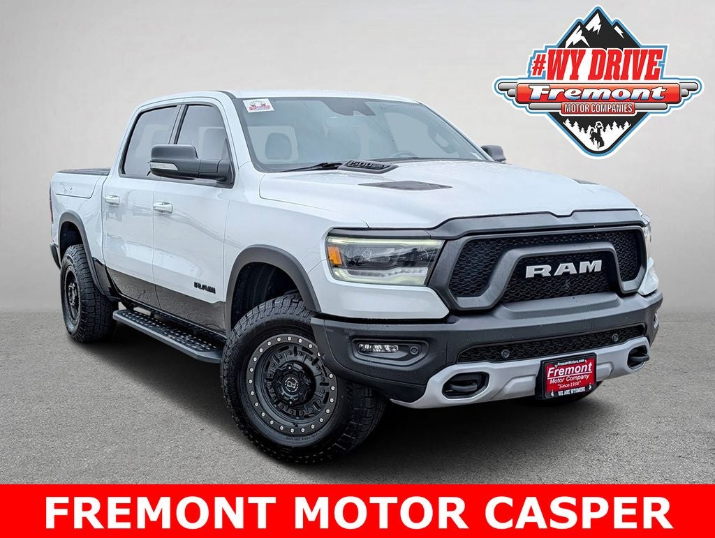 2022 RAM 1500 Rebel in Bright White Clearcoat — front three-quarter view