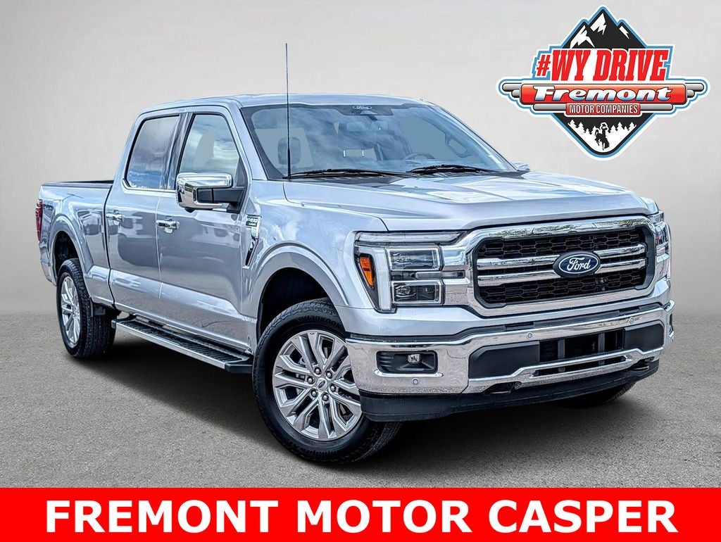 2025 Ford F-150 Lariat in Iconic Silver Metallic — front three-quarter view