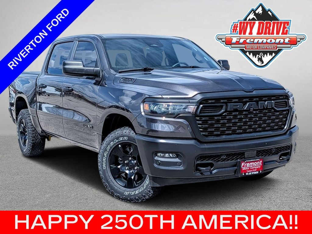 2025 RAM 1500 Warlock in Granite Crystal Metallic Clearcoat — front three-quarter view