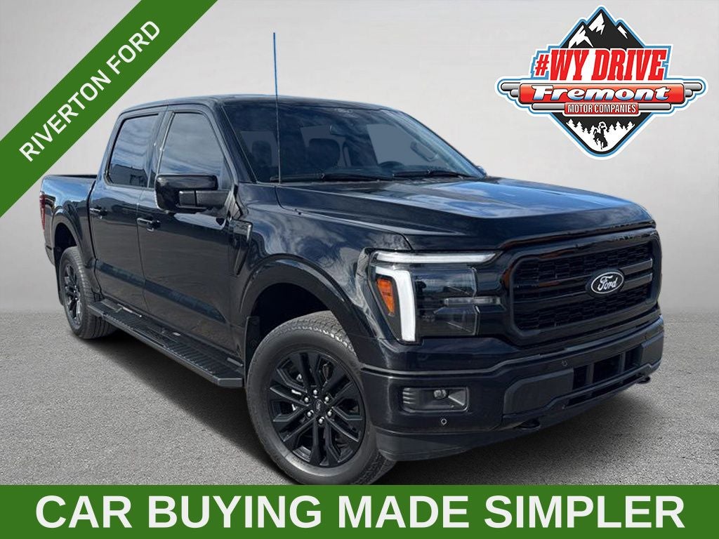 2025 Ford F-150 Lariat Black Appearance Pkg. in Agate Black Metallic — front three-quarter view