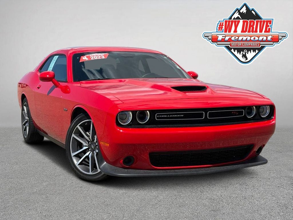 2023 Dodge Challenger R/T in Torred Clearcoat — front three-quarter view