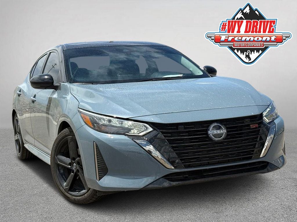 2025 Nissan Sentra SR in Atlantic Gray/Super Black — front three-quarter view