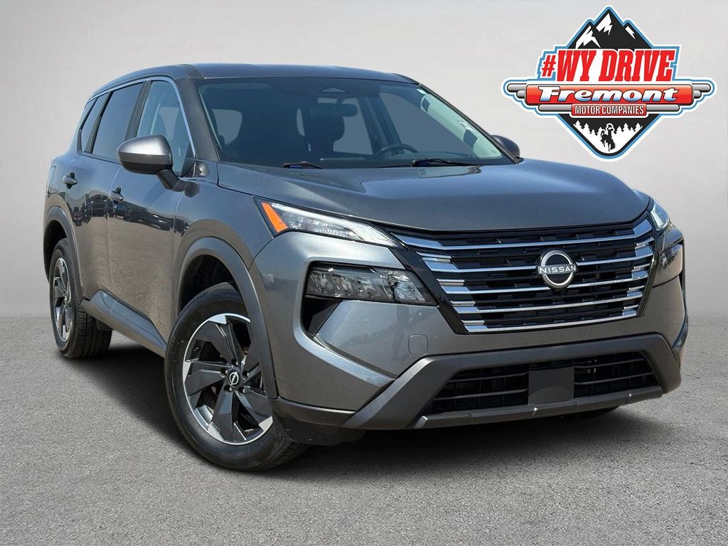 2025 Nissan Rogue SV AWD in Gun Metallic — front three-quarter view