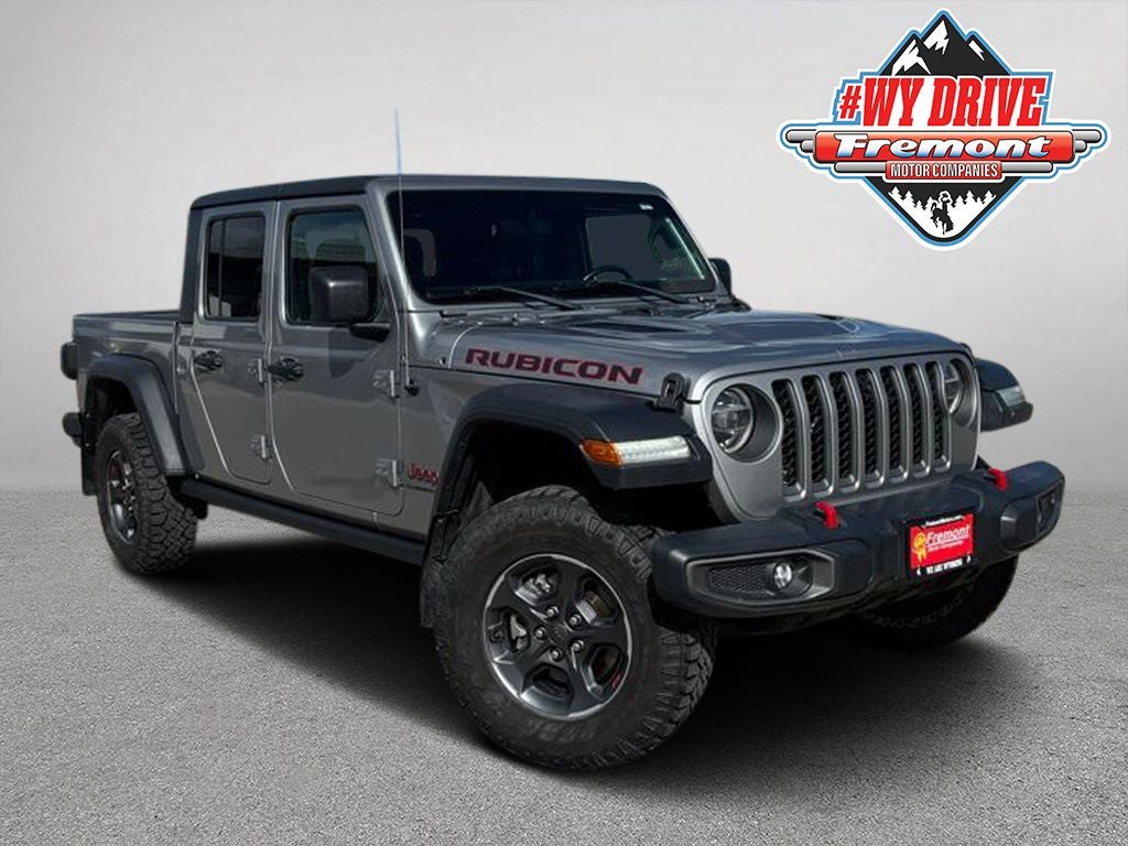 2020 Jeep Gladiator Rubicon in Billet Silver Metallic Clearcoat — front three-quarter view