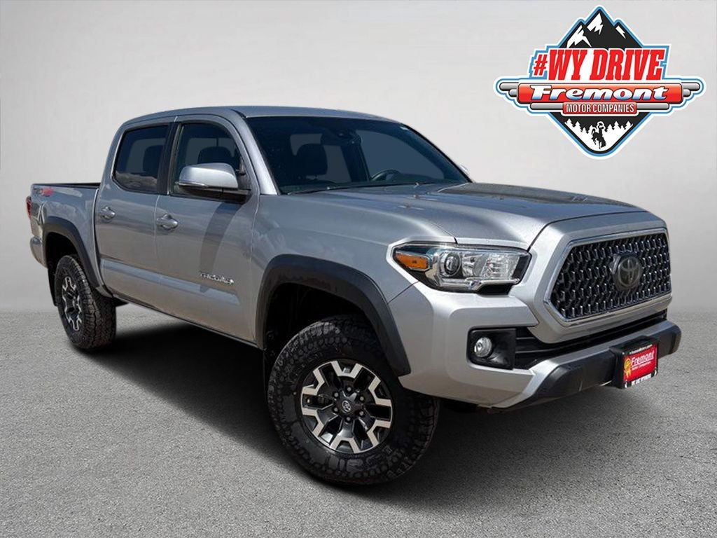 2018 Toyota Tacoma TRD Off-Road V6 in Silver Sky Metallic — front three-quarter view