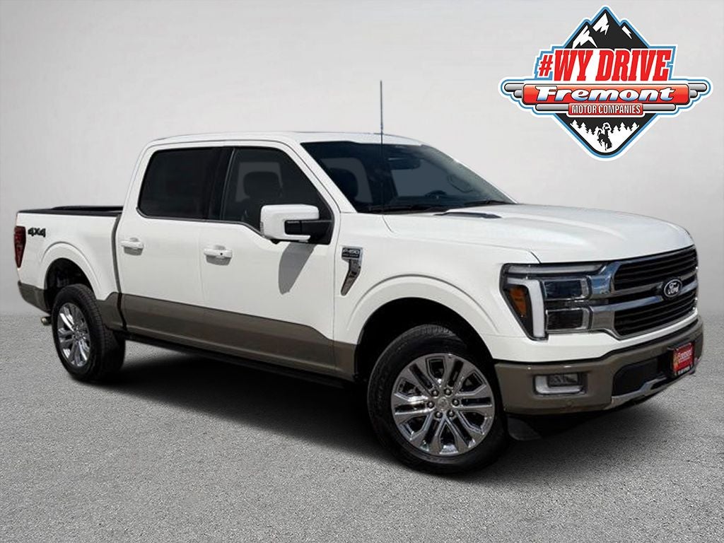 2025 Ford F-150 King Ranch in Star White Metallic Tc — front three-quarter view