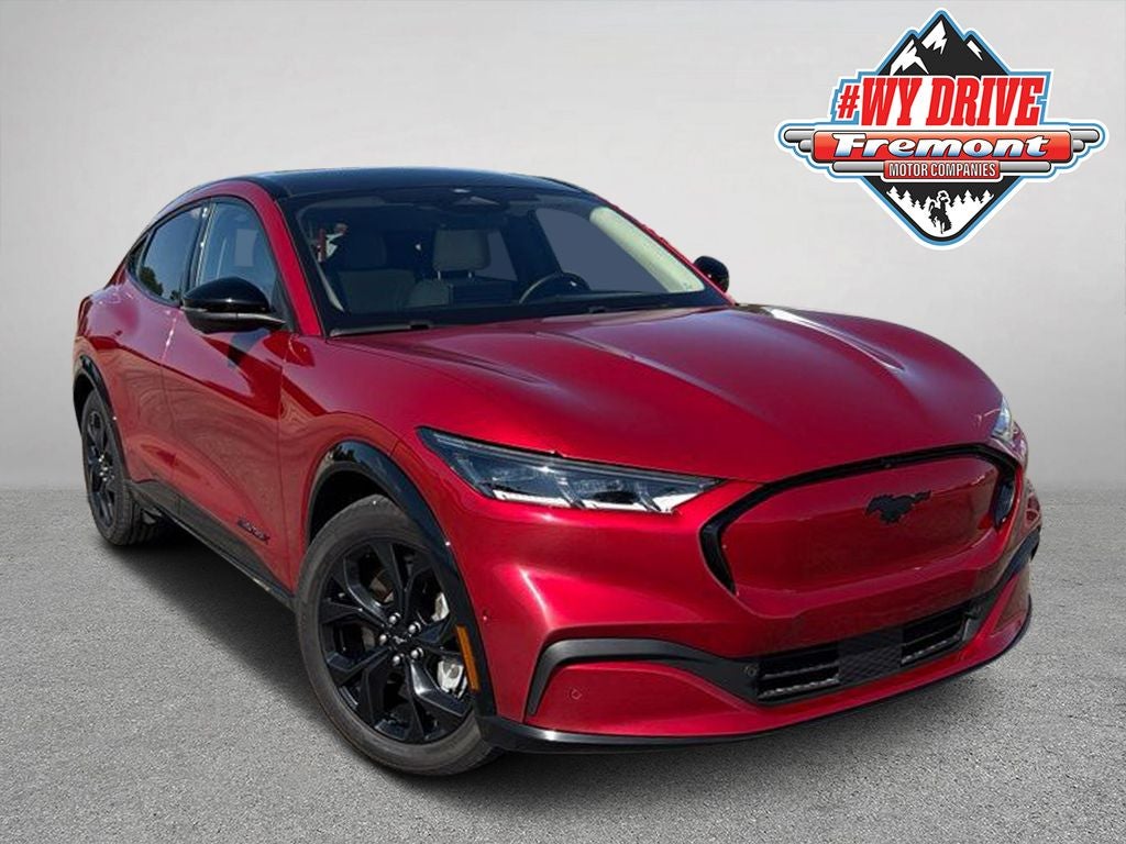2023 Ford Mustang Mach-E Premium in Rapid Red Metallic Tinted Clearcoat — front three-quarter view